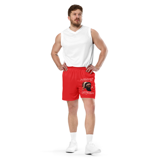 Men’s Red mesh shorts