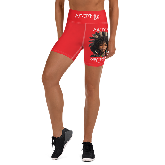 Women’s Red Yoga Shorts
